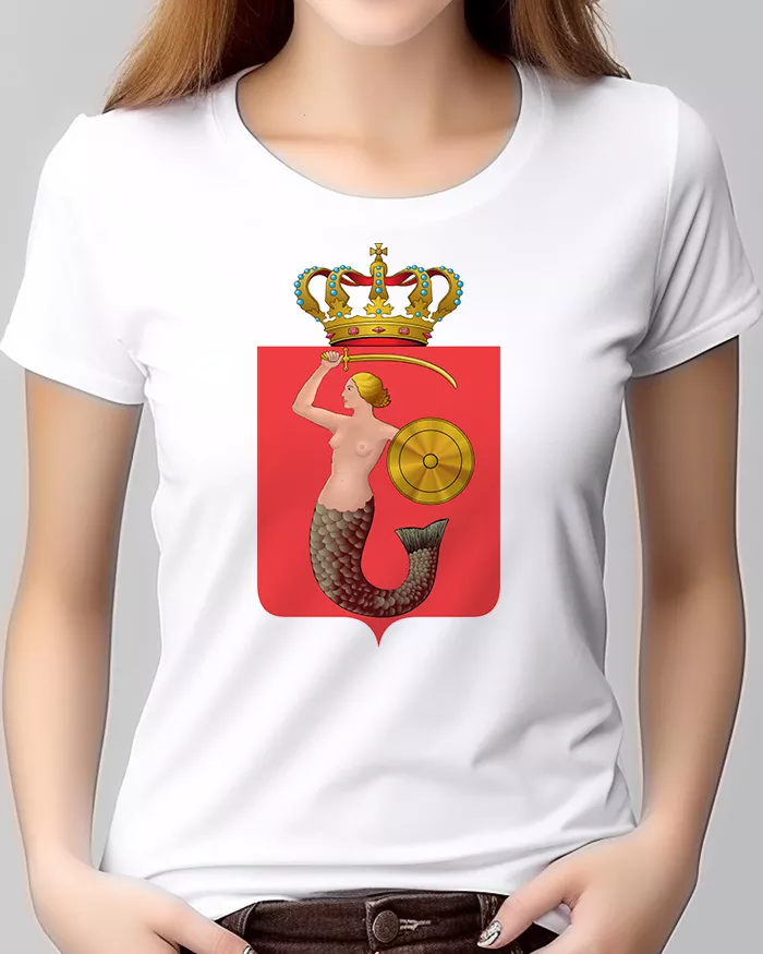 Koszulka damska z nadrukiem herbu miasta Warszawa