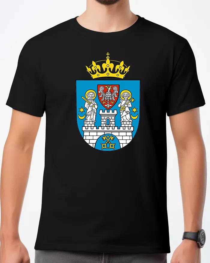 Koszulka męska z nadrukiem herbu Poznań